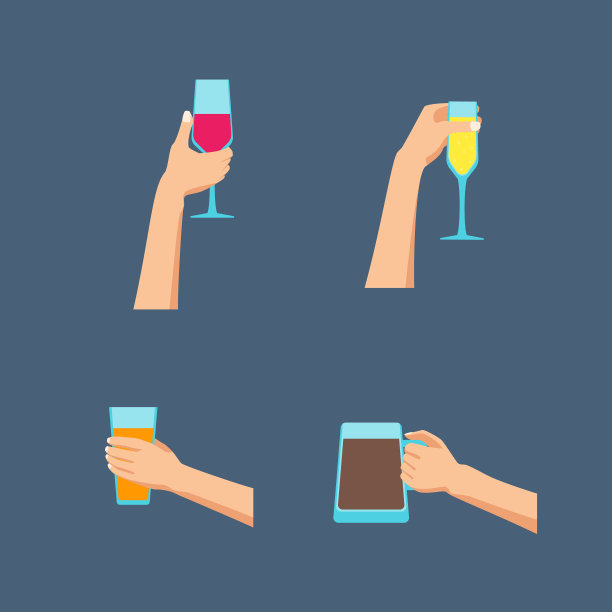 卡通人物手握眼镜套装图片下载