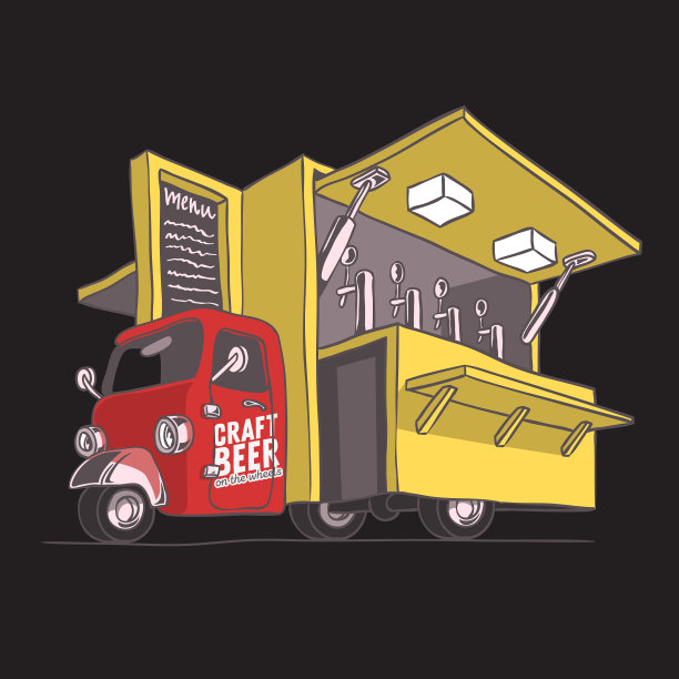 移动精酿啤酒弹出的车辆提供餐饮和图片下载