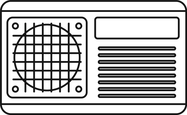 空调风扇图标轮廓风格图片下载