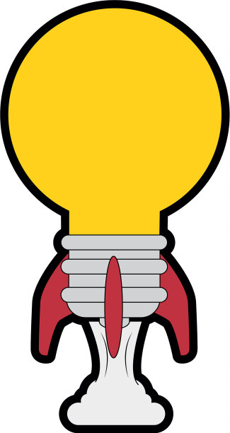 火箭与灯泡形状的图标图片下载