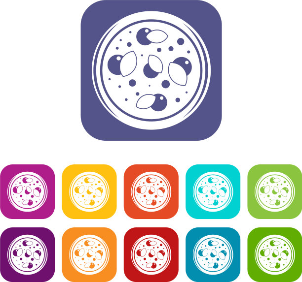 绿色披萨图标设置为平面图片下载