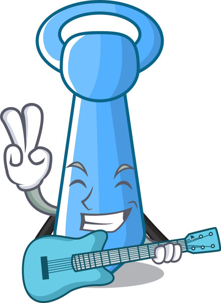 与吉他条纹男性领带图标在卡通图片下载