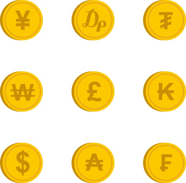 金融图标设置扁平风格图片下载