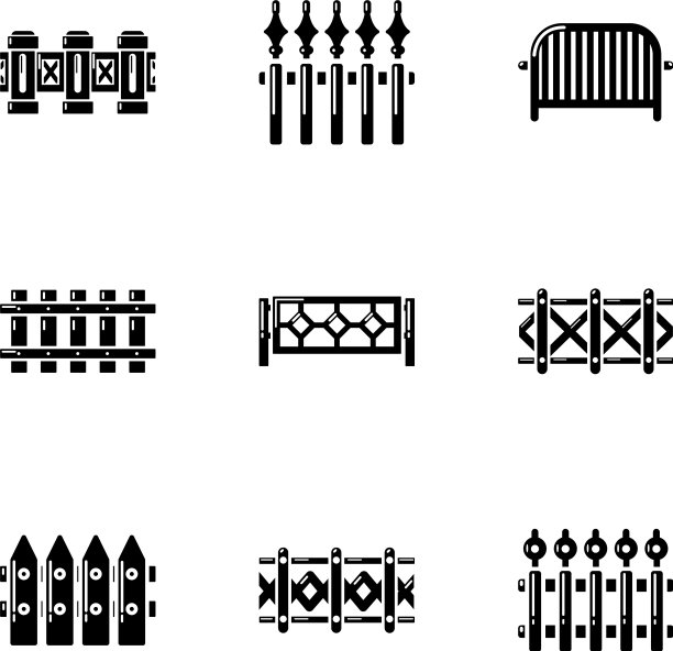 围栏图标设置简单的风格图片下载