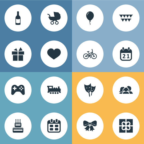 一套简单的节日图标图片下载