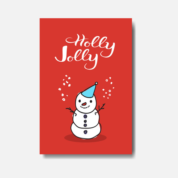 Holly jolly doodle贺卡可爱的手图片下载