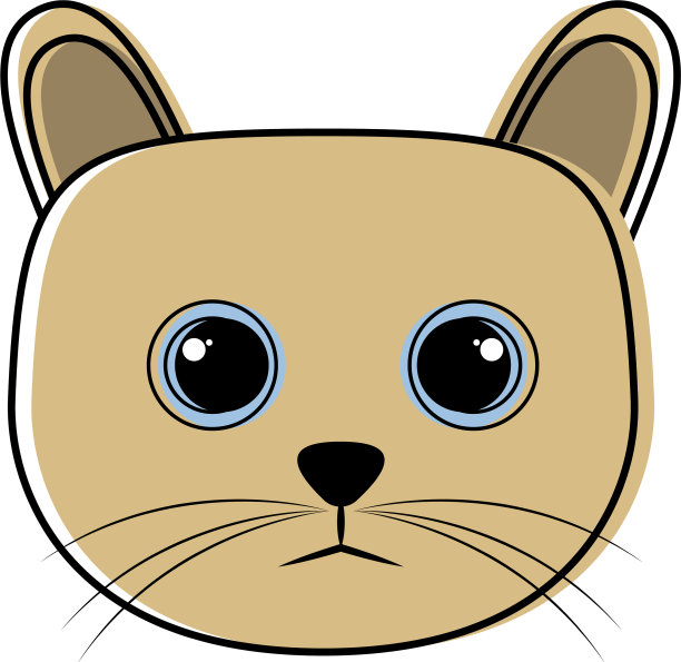 可爱的猫咪头像素描图片下载