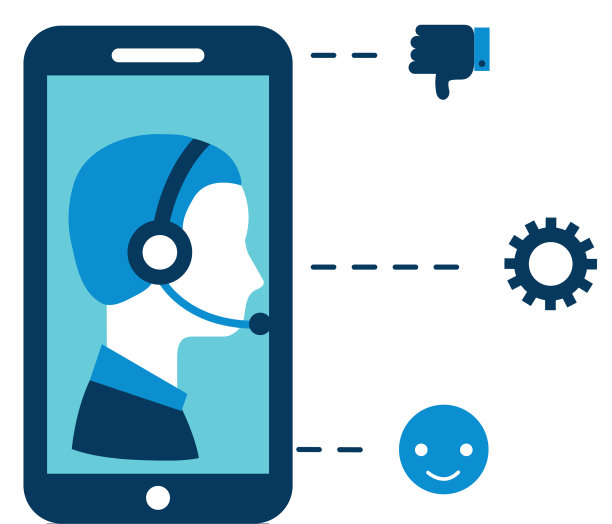 智能手机客服中心的男孩图片下载