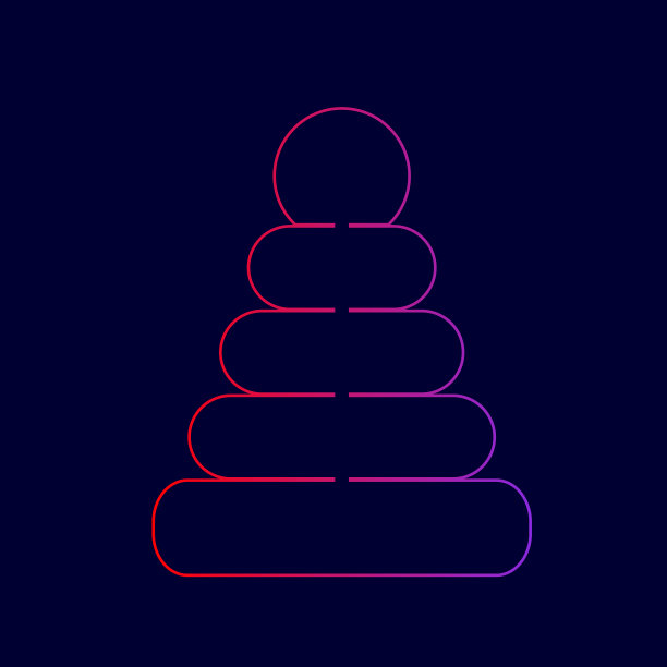 金字塔标志与线条图标图片下载