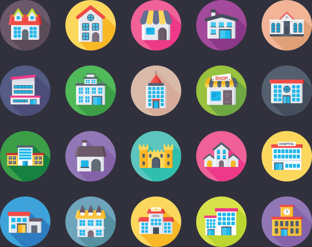 建筑物平面图标集图片下载