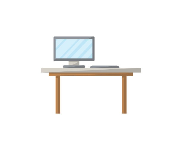 表与监视器隔离图标在平面风格图片下载
