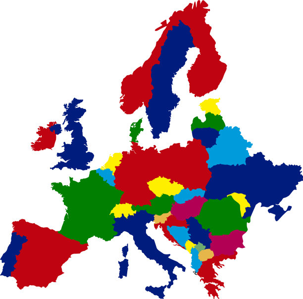 欧洲政治地图图片下载