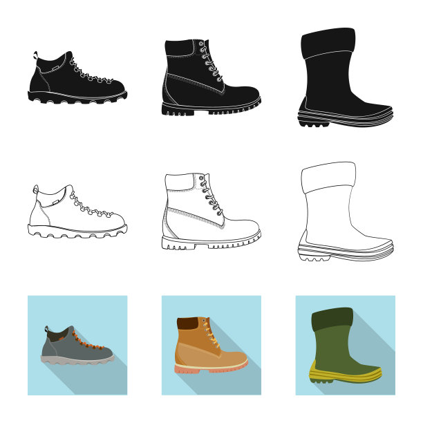 孤立对象的人和脚的图标集的人图片下载