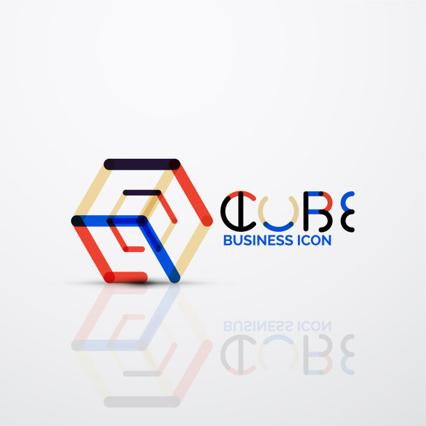 立方体概念logo线条图片下载