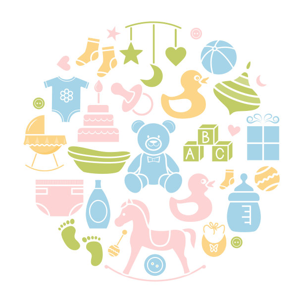 婴儿图标平图片下载