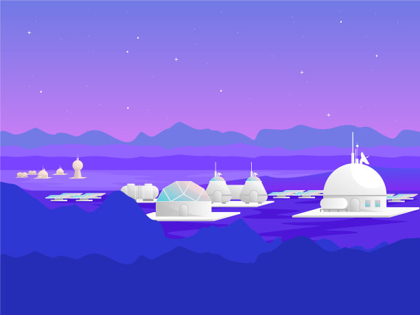 卡通火星殖民卡片海报的广告图片下载