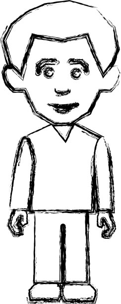 轮廓男子与休闲服装图标图片下载