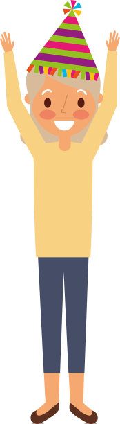 奶奶高高兴兴地戴着生日帽图片下载