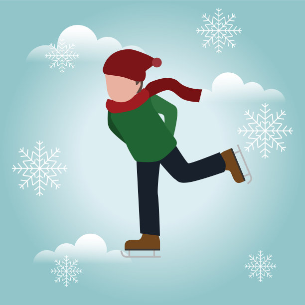 男孩滑冰越野赛冬季滑冰运动图片下载