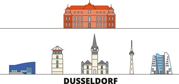 德国杜塞尔多夫平地地标图片下载