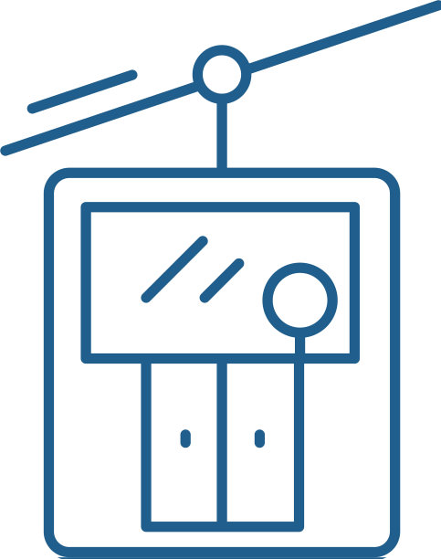 滑雪电梯线条图标概念滑雪电梯平面图片下载