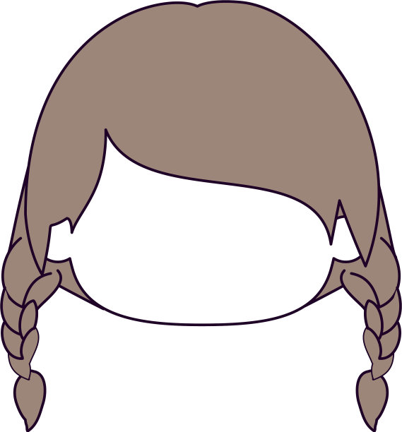 剪影的颜色部分和浅棕色的头发图片下载