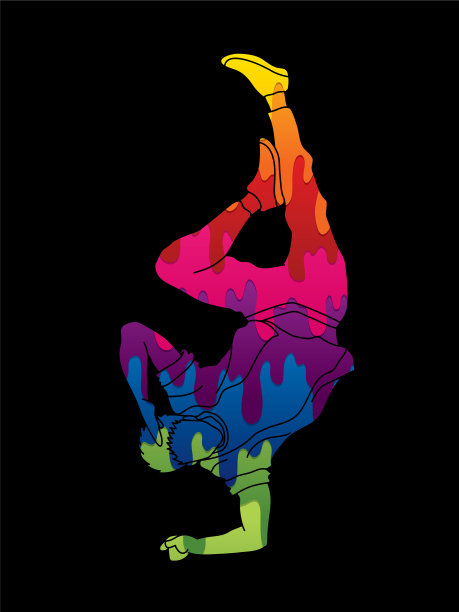 街舞b男孩的舞蹈动作图片下载