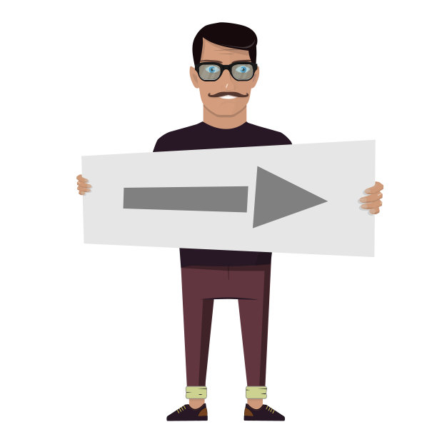 手持指针的男子指示方向图片下载