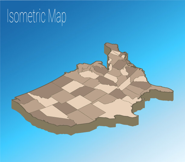 地图美国等距概念图片下载