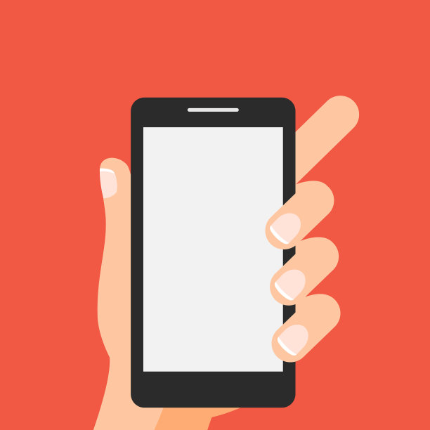 手持红色背景的智能手机图片下载