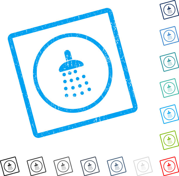 淋浴图标橡胶水印图片下载