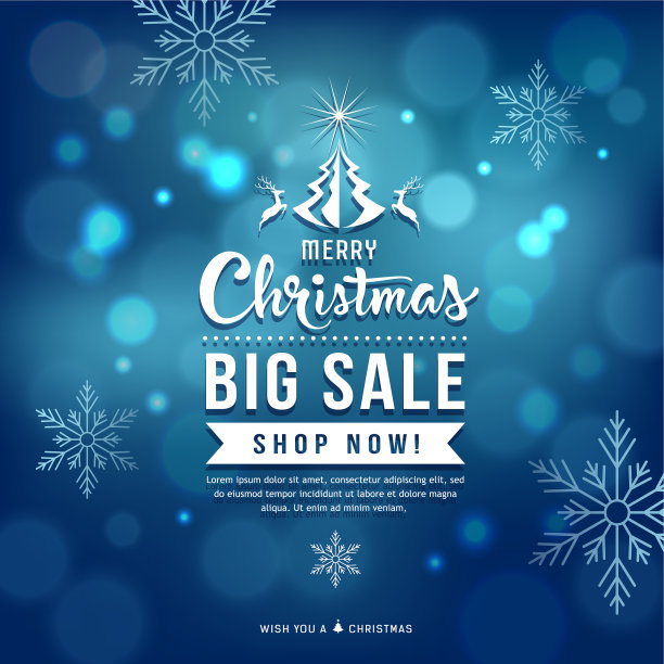 圣诞快乐，蓝色背景图片下载