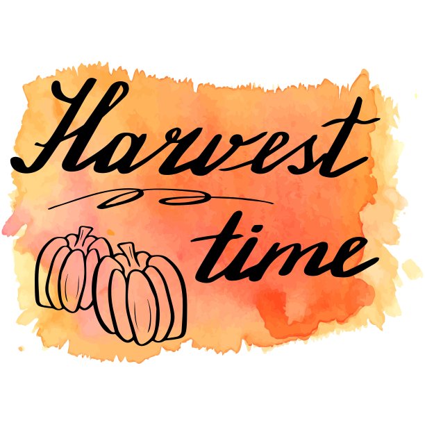 秋季水彩横幅与手写字图片下载