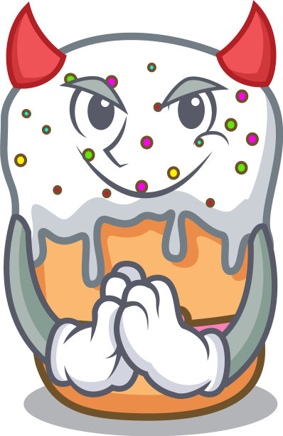 魔鬼复活节蛋糕吉祥物卡通图片下载