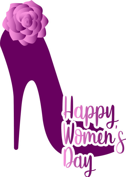 高跟鞋配玫瑰祝妇女节快乐图片下载