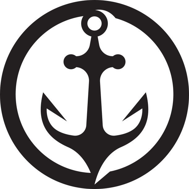 船锚标志和符号模板图标图片下载