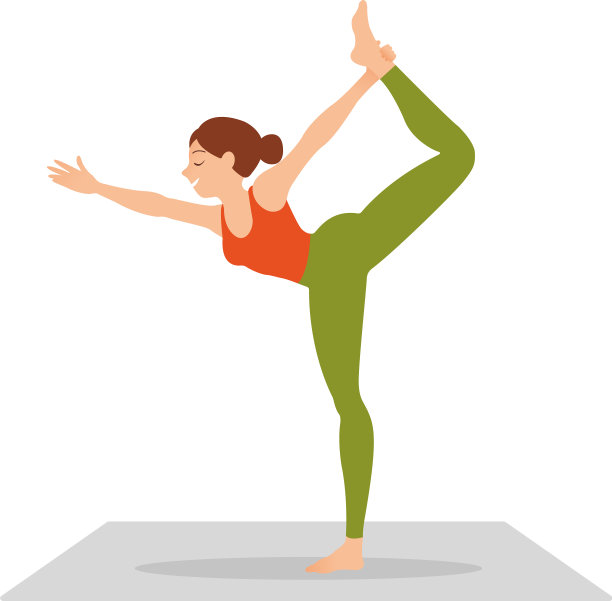 侧面的苗条女人站在瑜伽姿势图片下载