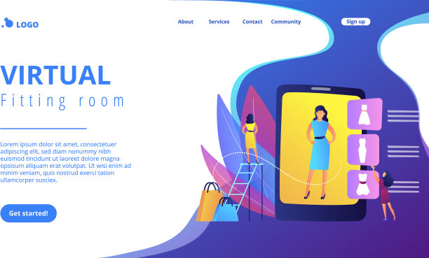 虚拟试衣间概念登陆页面图片下载