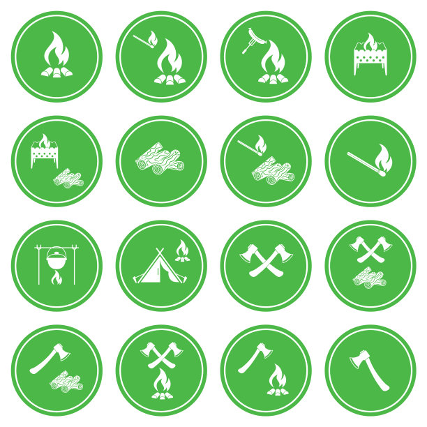 篝火上的烹饪图标图片下载