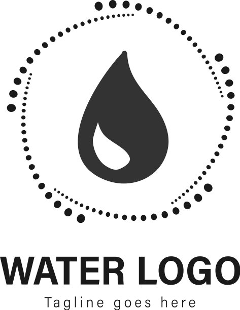 现代水主题标志模板图片下载