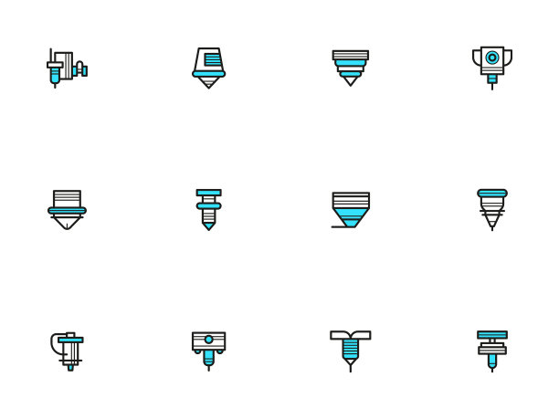 金属加工激光简单线条图标设置图片下载