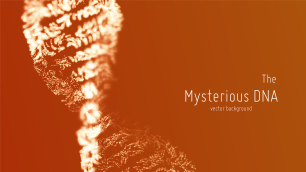 摘要红色DNA双螺旋结构图片下载