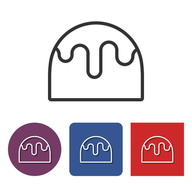 线图标布丁在不同的变体图片下载