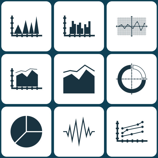 一组图表图表和统计图标图片下载