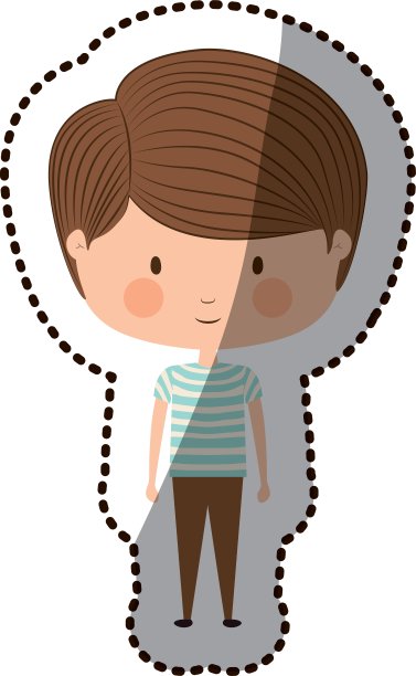 孤立男孩卡通设计图片下载