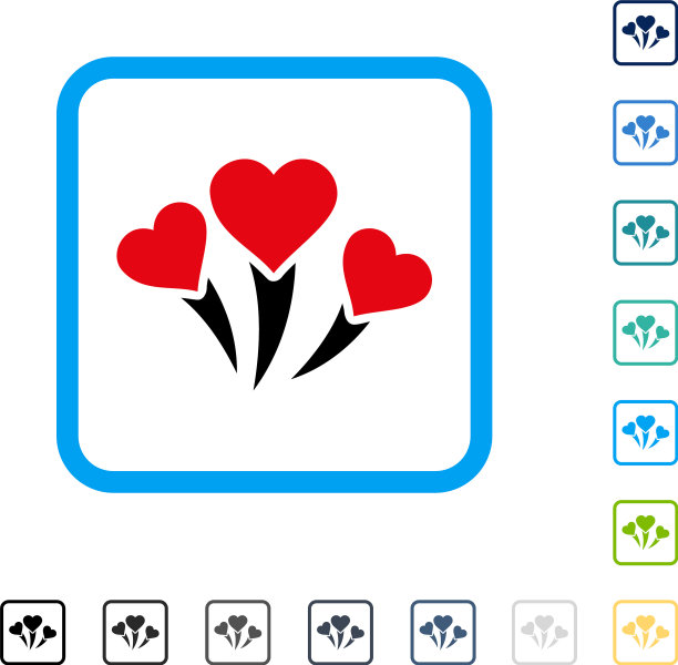 爱的心烟花框的图标图片下载