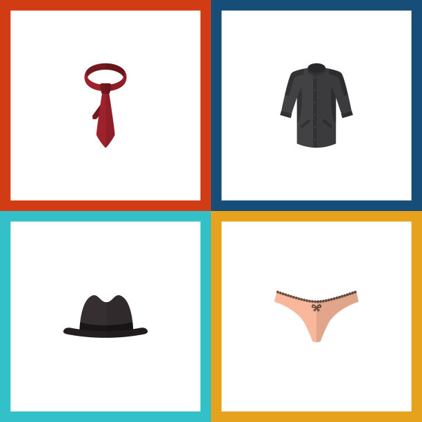 扁平图标连衣裙套内衣巴拿马领结图片下载