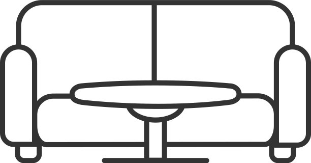 桌子和沙发线性图标图片下载