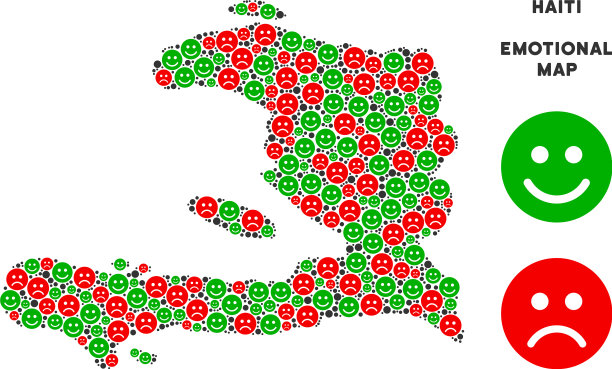 情绪海地地图组成的笑脸图片下载