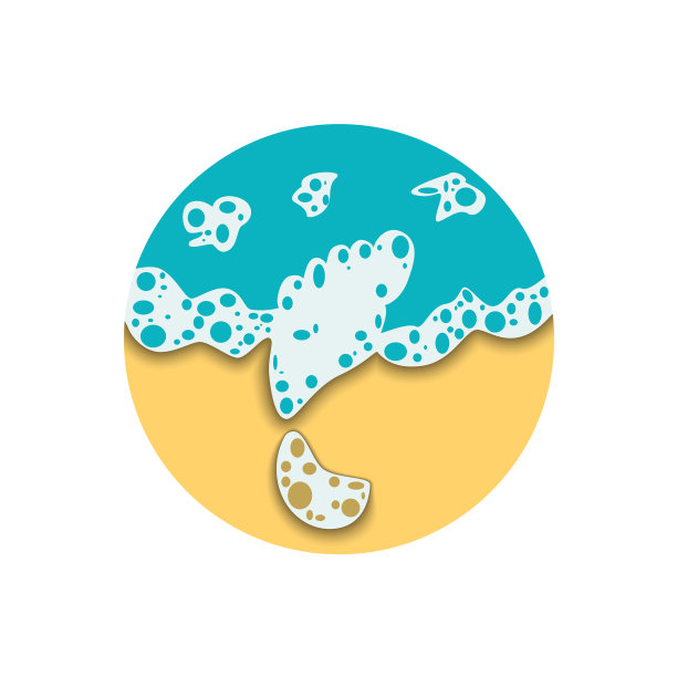 沙滩上的脚印和泡沫图片下载